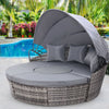 Outdoor Lounge Setting Patio Furniture Sofa Wicker Rattan Garden Set Table Grey