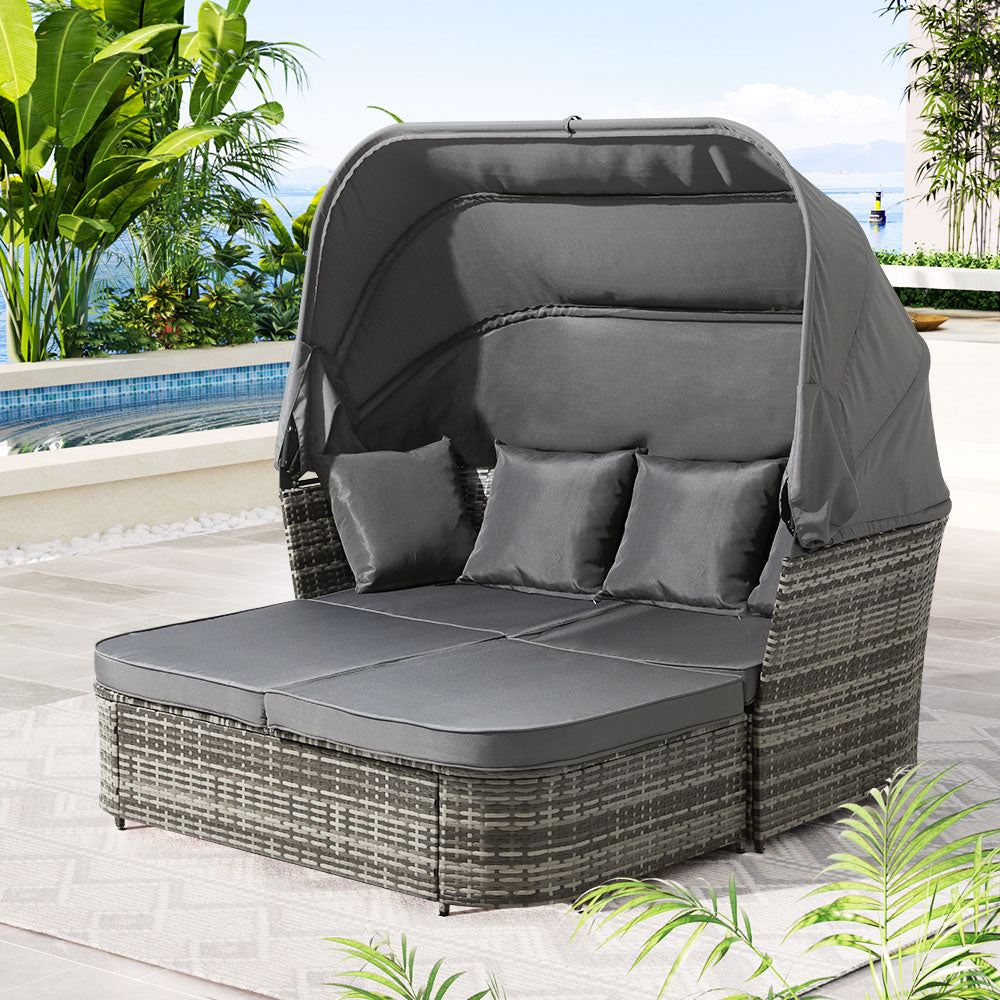 Gardeon Outdoor Sun Lounge Setting Patio Furniture Wicker Sofa Garden Day Bed Gardeon