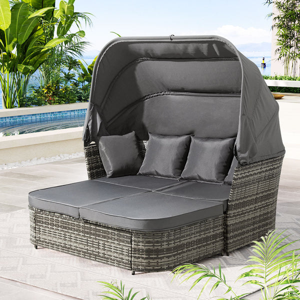 Gardeon Outdoor Sun Lounge Setting Patio Furniture Wicker Sofa Garden Day Bed Gardeon