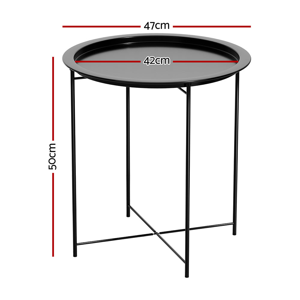 Gardeon Coffee Side Table Steel Outdoor Furniture Indoor Desk Patio Garden Gardeon