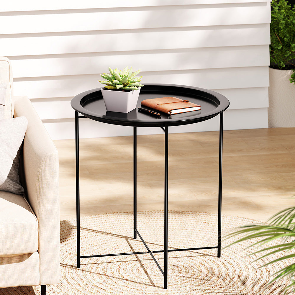 Gardeon Coffee Side Table Steel Outdoor Furniture Indoor Desk Patio Garden Gardeon