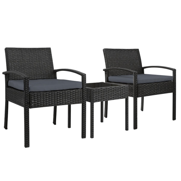 Gardeon 3-piece Outdoor Set - Black freeshipping - Awezingly