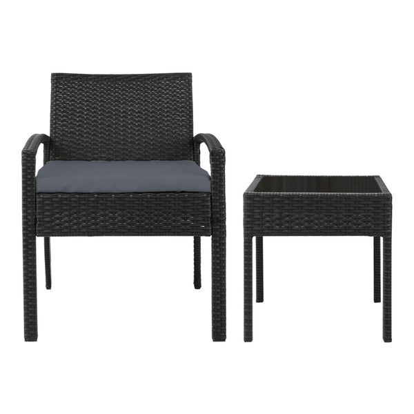 Gardeon 3-piece Outdoor Set - Black freeshipping - Awezingly