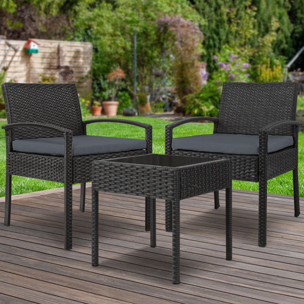 Gardeon 3-piece Outdoor Set - Black freeshipping - Awezingly