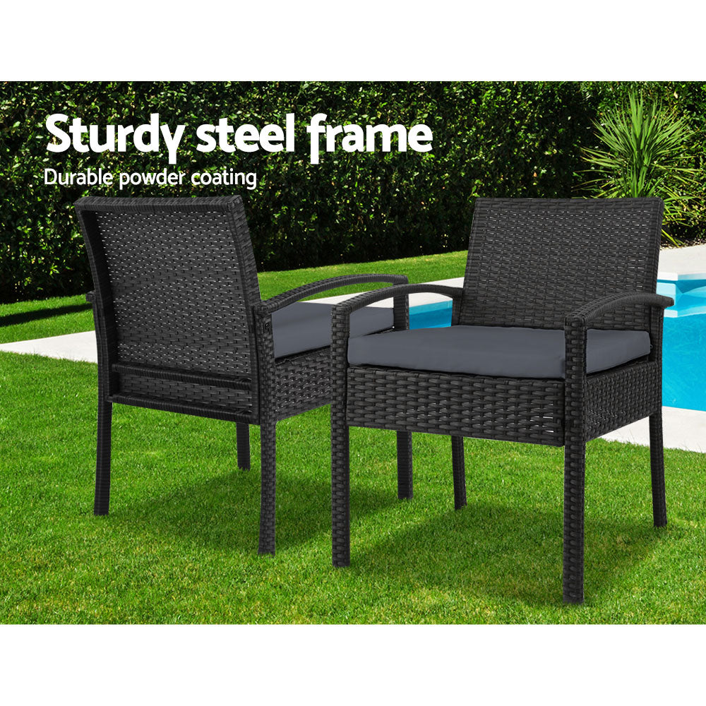 Gardeon 3-piece Outdoor Set - Black freeshipping - Awezingly