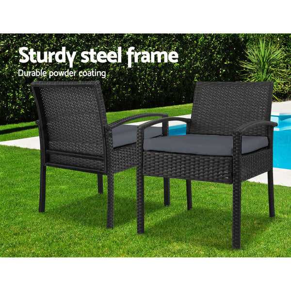 Gardeon 3-piece Outdoor Set - Black freeshipping - Awezingly