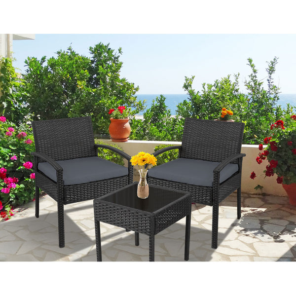 Gardeon 3-piece Outdoor Set - Black freeshipping - Awezingly