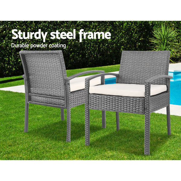 Gardeon 3-piece Outdoor Set - Grey Gardeon