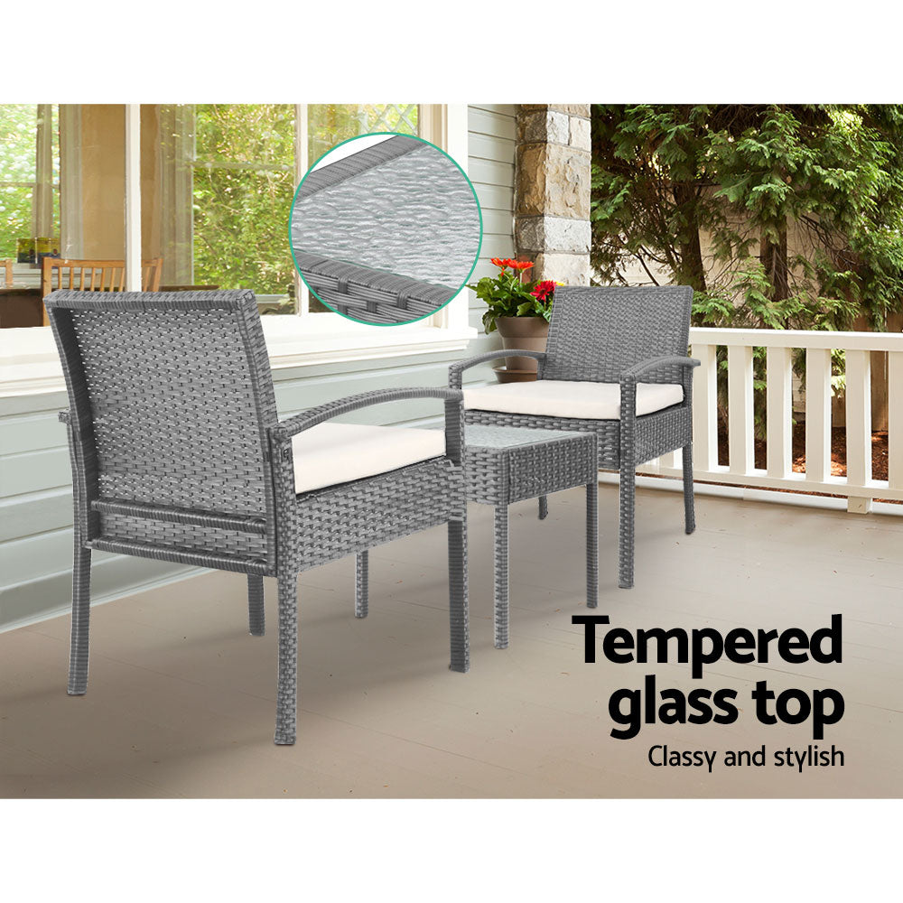 Gardeon 3-piece Outdoor Set - Grey Gardeon