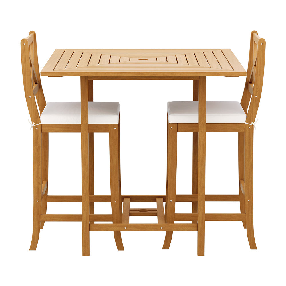 Gardeon Outdoor Bar Table 6 Chairs Stools Set Patio Dining Furniture Acacia Wood Gardeon