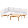 Gardeon 5 Pieces Outdoor Sofa Set 4-Seater Acacia Wood Corner Lounge Setting