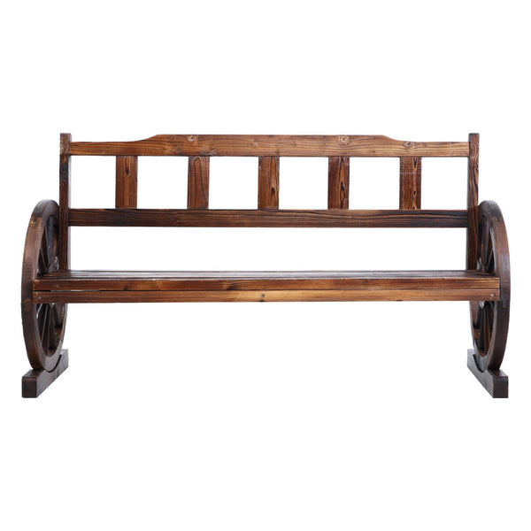 Gardeon Garden Bench Wooden Wagon Chair 3 Seat Outdoor Furniture Backyard Lounge Charcoal freeshipping - Awezingly