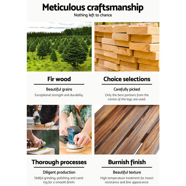 Gardeon Wooden Wagon Wheel Bench - Brown Gardeon