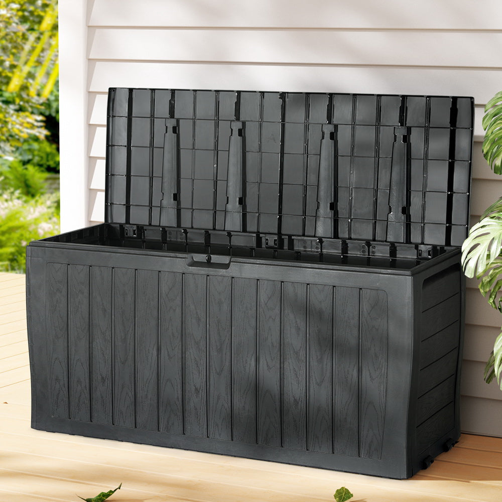 Gardeon Outdoor Storage Box 220L Lockable Garden Deck Toy Shed Tool Organiser Gardeon