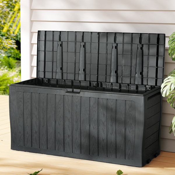 Gardeon Outdoor Storage Box 220L Lockable Garden Deck Toy Shed Tool Organiser Gardeon