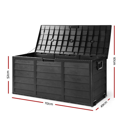 Gardeon 290L Outdoor Storage Box - All Black
