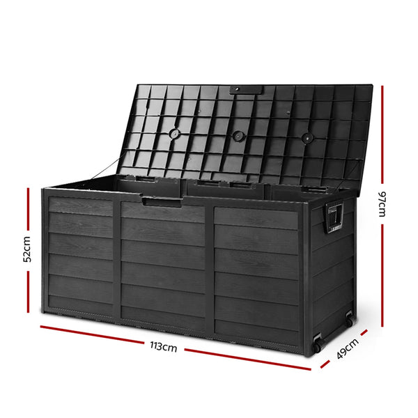 Gardeon 290L Outdoor Storage Box - All Black freeshipping - Awezingly