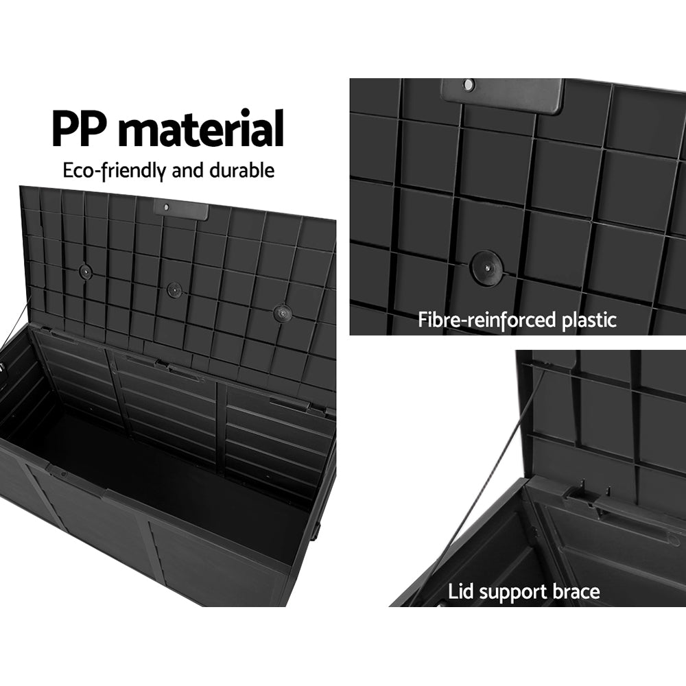Gardeon 290L Outdoor Storage Box - All Black freeshipping - Awezingly