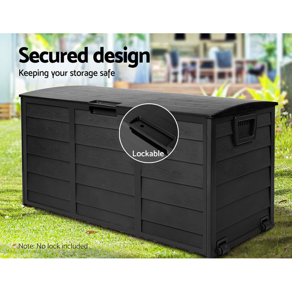 Gardeon 290L Outdoor Storage Box - All Black freeshipping - Awezingly