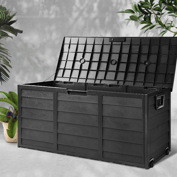 Gardeon 290L Outdoor Storage Box - All Black freeshipping - Awezingly