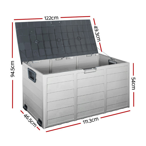 Gardeon 290L Outdoor Storage Box - Grey freeshipping - Awezingly
