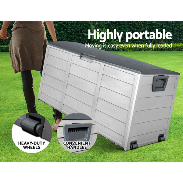 Gardeon 290L Outdoor Storage Box - Grey freeshipping - Awezingly