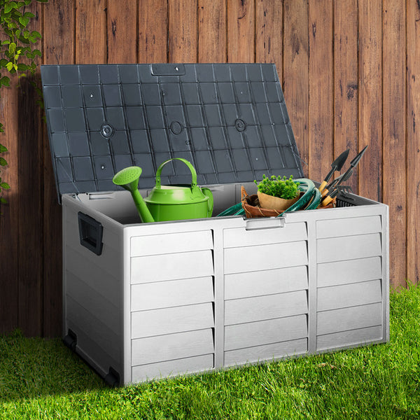 Gardeon 290L Outdoor Storage Box - Grey freeshipping - Awezingly