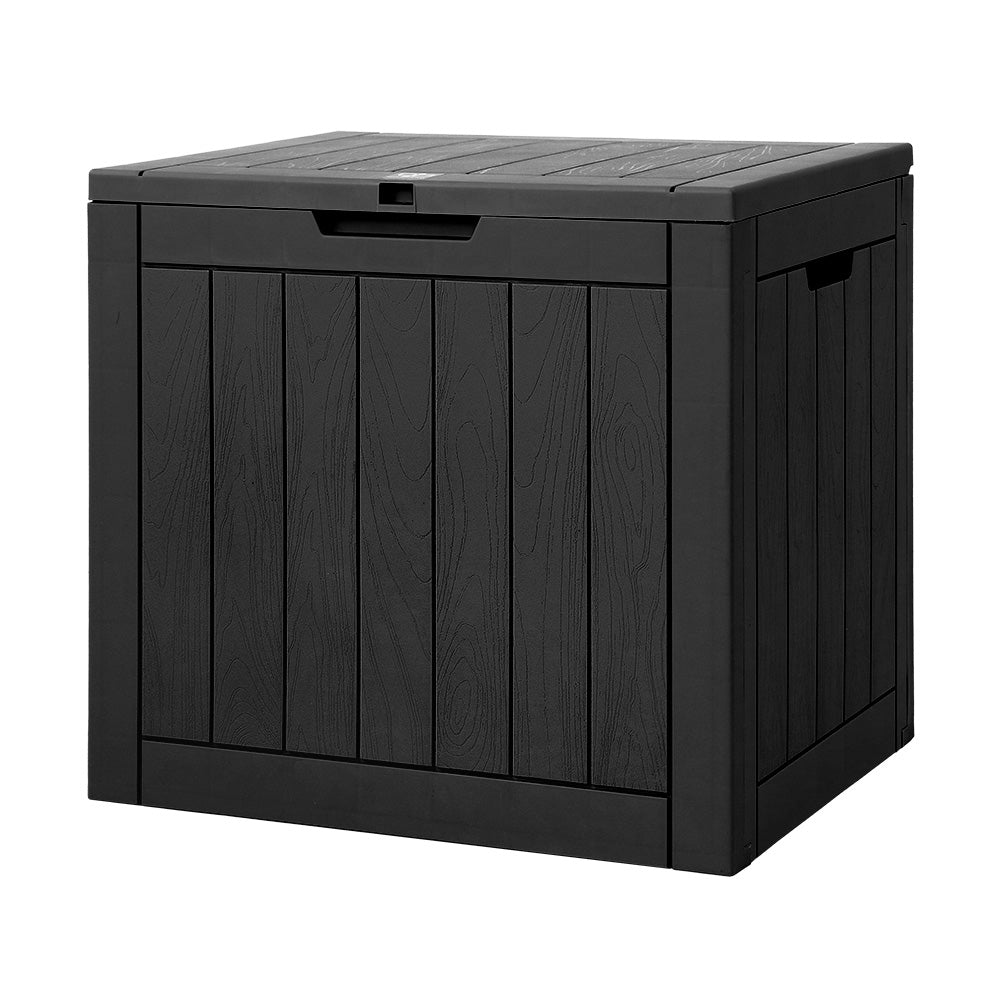 Gardeon Outdoor Storage Box 118L Container Lockable Indoor Garden Toy Tool Shed Black Gardeon