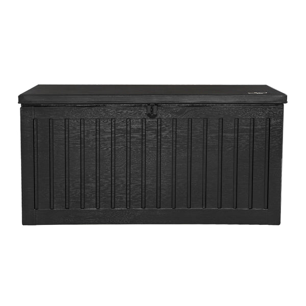 Gardeon Outdoor Storage Box Container Garden Toy Indoor Tool Chest Sheds 270L Black freeshipping - Awezingly