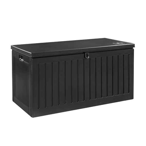 Gardeon Outdoor Storage Box Container Garden Toy Indoor Tool Chest Sheds 270L Black freeshipping - Awezingly