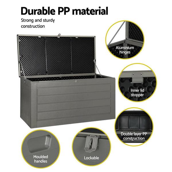 Gardeon Outdoor Storage Box 680L Container Indoor Garden Bench Tool Sheds Chest Gardeon