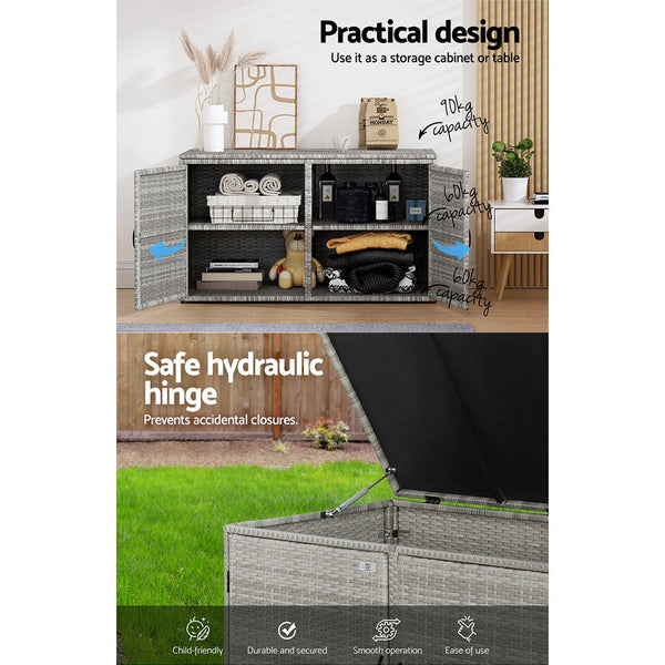 Gardeon Outdoor Storage Cabinet Box Deck Wicker Shelf Chest Garden Shed Tools Gardeon