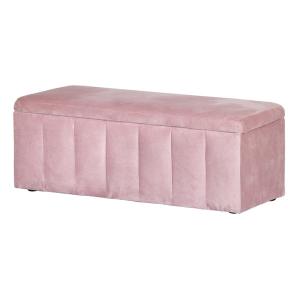 Artiss Storage Ottoman Blanket Box Velvet Chest Toy Foot Stool Couch Bed Pink Artiss