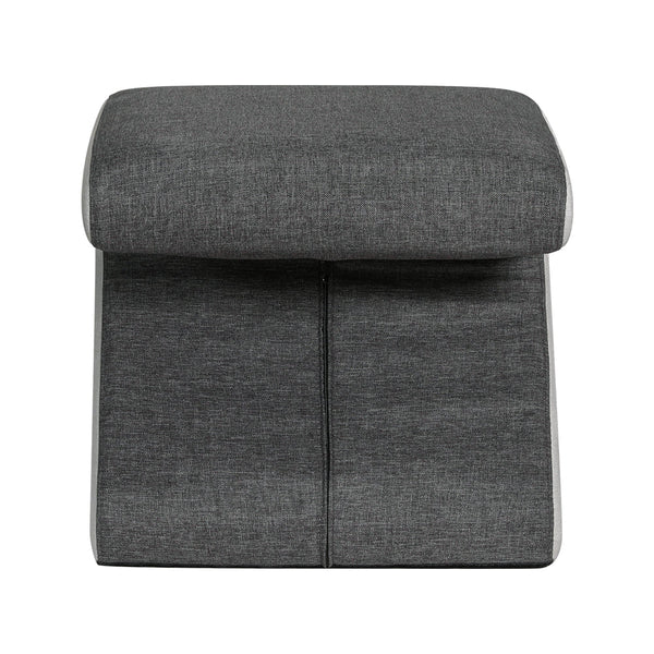 Artiss Ottoman Foot Stool Fabric Foot Rest Footstool Padded Seat Kids Grey Artiss
