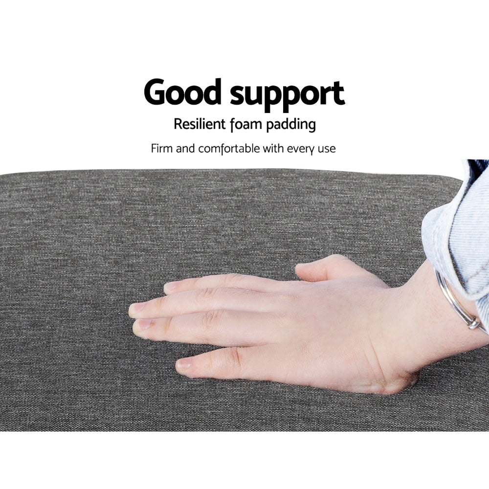 Artiss Ottoman Foot Stool Fabric Foot Rest Footstool Padded Seat Kids Grey Artiss