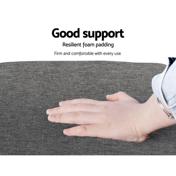 Artiss Ottoman Foot Stool Fabric Foot Rest Footstool Padded Seat Kids Grey Artiss