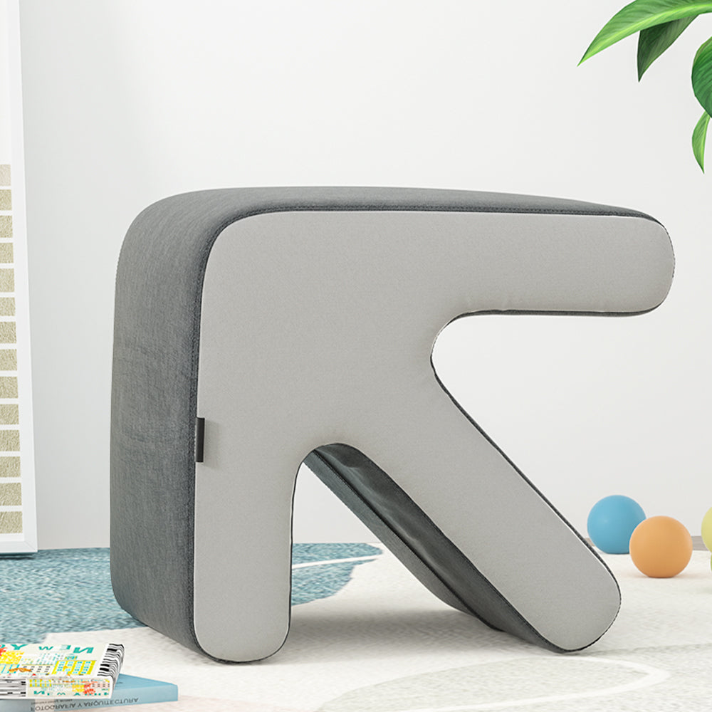 Artiss Ottoman Foot Stool Fabric Foot Rest Footstool Padded Seat Kids Grey Artiss
