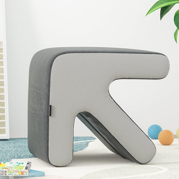 Artiss Ottoman Foot Stool Fabric Foot Rest Footstool Padded Seat Kids Grey Artiss