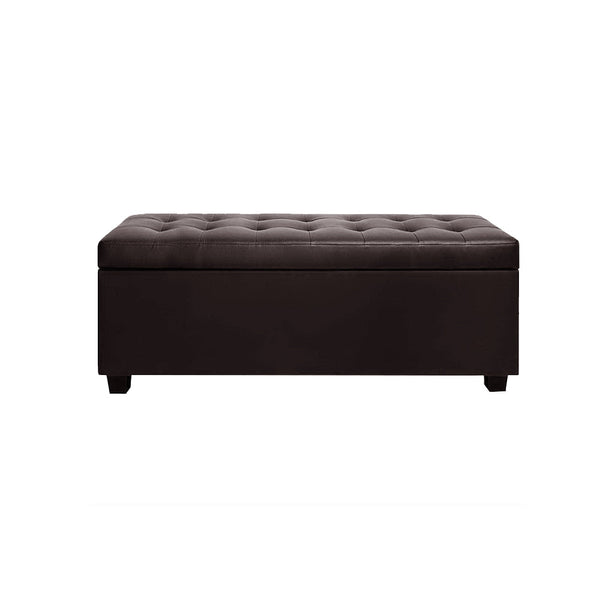 Artiss Storage Ottoman Blanket Box Footstool Leather Foot Stool Chest Toy Brown Artiss
