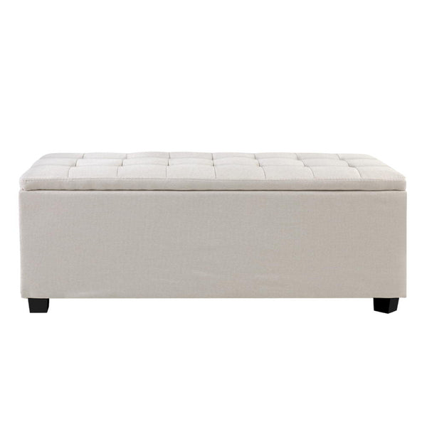 Artiss Large Fabric Storage Ottoman - Beige Artiss