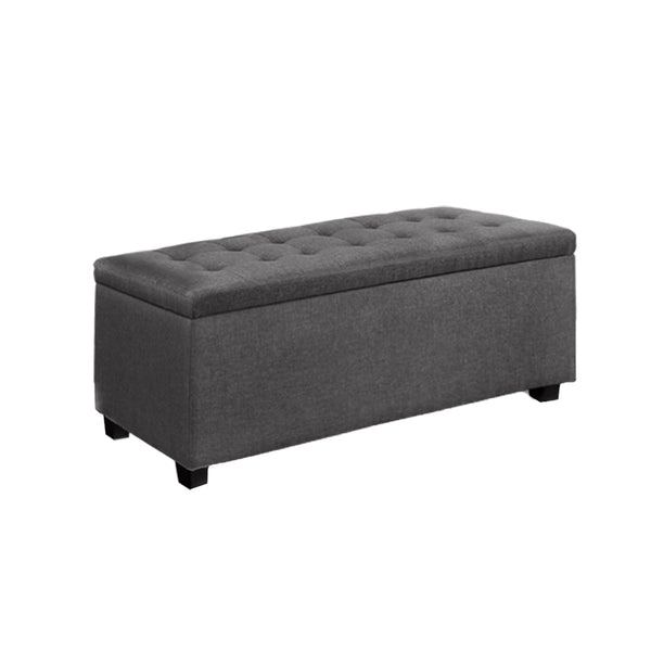 Artiss Large Fabric Storage Ottoman - Grey Artiss