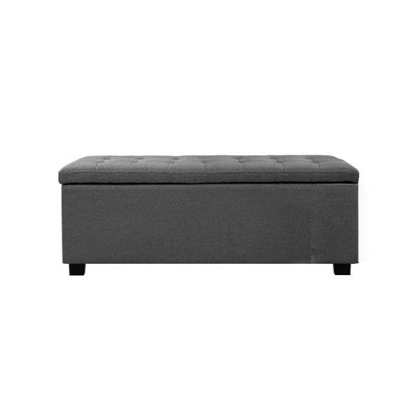 Artiss Large Fabric Storage Ottoman - Grey Artiss