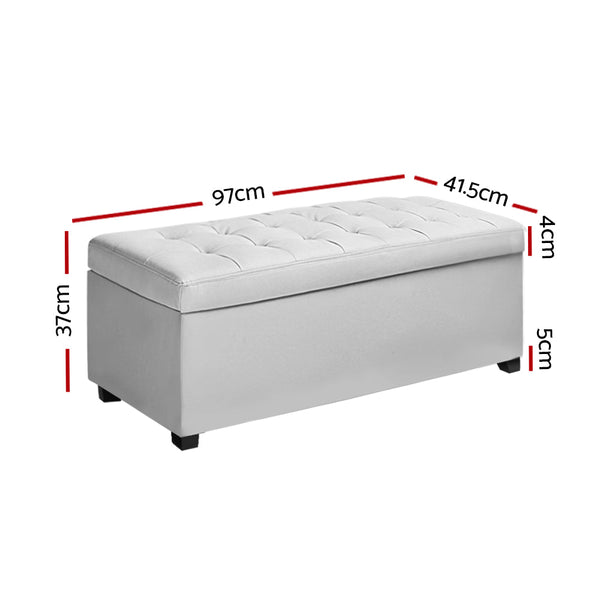 Artiss Storage Ottoman Blanket Box Footstool Leather Foot Stool Chest Toy Large Artiss