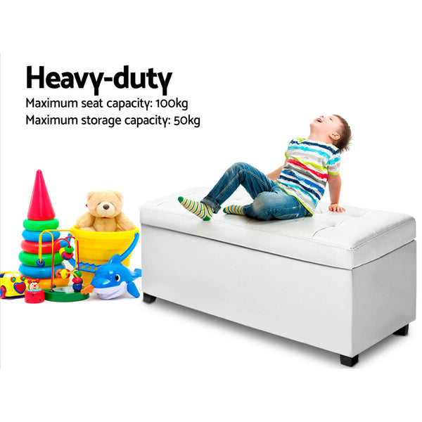 Artiss Storage Ottoman Blanket Box Footstool Leather Foot Stool Chest Toy Large Artiss