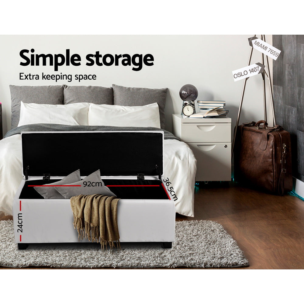 Artiss Storage Ottoman Blanket Box Footstool Leather Foot Stool Chest Toy Large Artiss