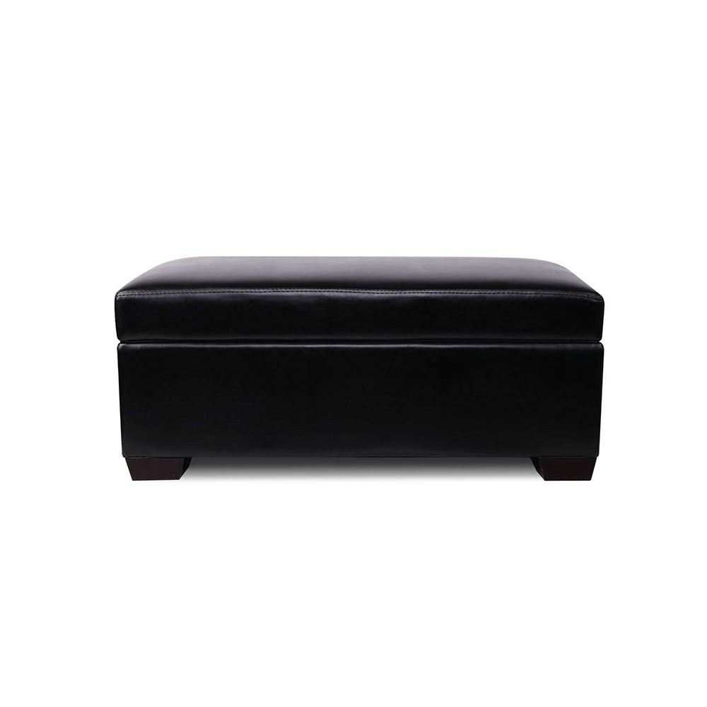 Artiss Faux PU Leather Storage Ottoman - Black Artiss