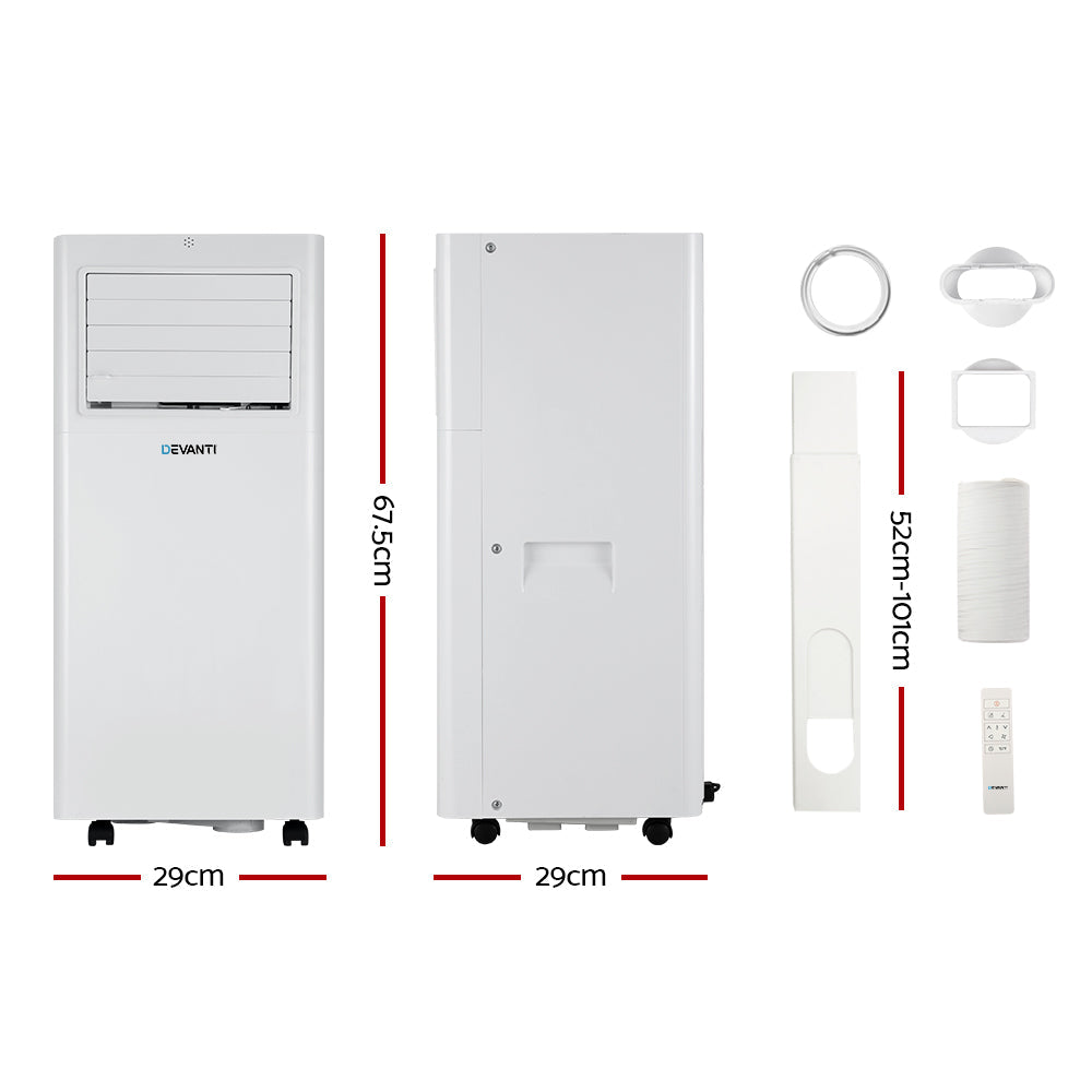 Devanti Portable Air Conditioner 7000BTU Cooling Mobile Fan Cooler Dehumidifier Devanti