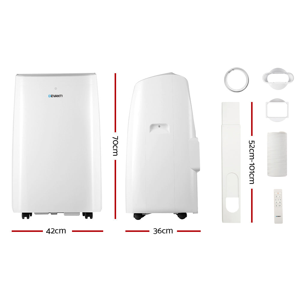 Devanti 12000BTU Portable Air Conditioner Cooling Mobile Fan Cooler Remote 3300W Devanti