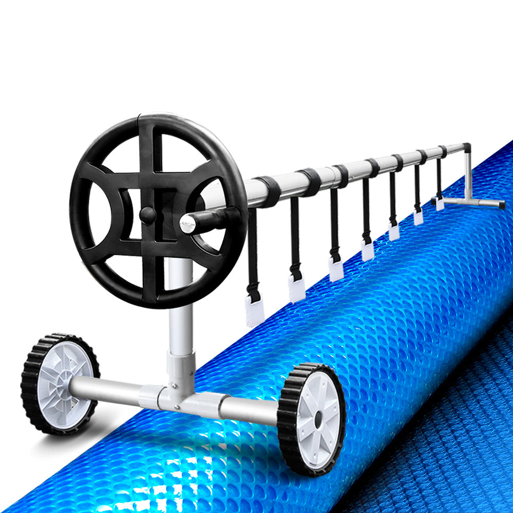 Aquabuddy Swimming Pool Cover with Roller Wheel Solar Blanket Adjustable 10 X 4m Aquabuddy