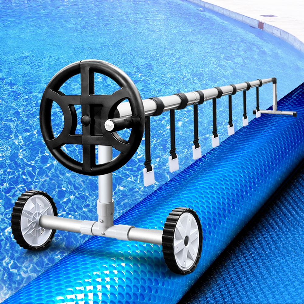 Aquabuddy Swimming Pool Cover with Roller Wheel Solar Blanket Adjustable 10 X 4m Aquabuddy